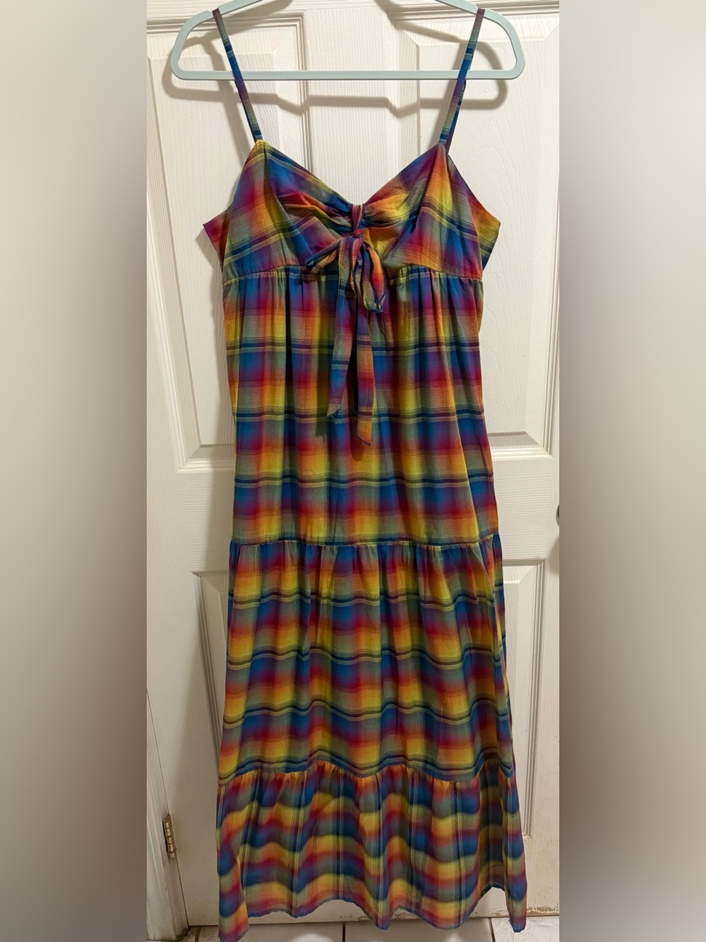 Mossimo Supply Co. Rainbow Plaid Tie-Front Sundress - Picture 1 of 1